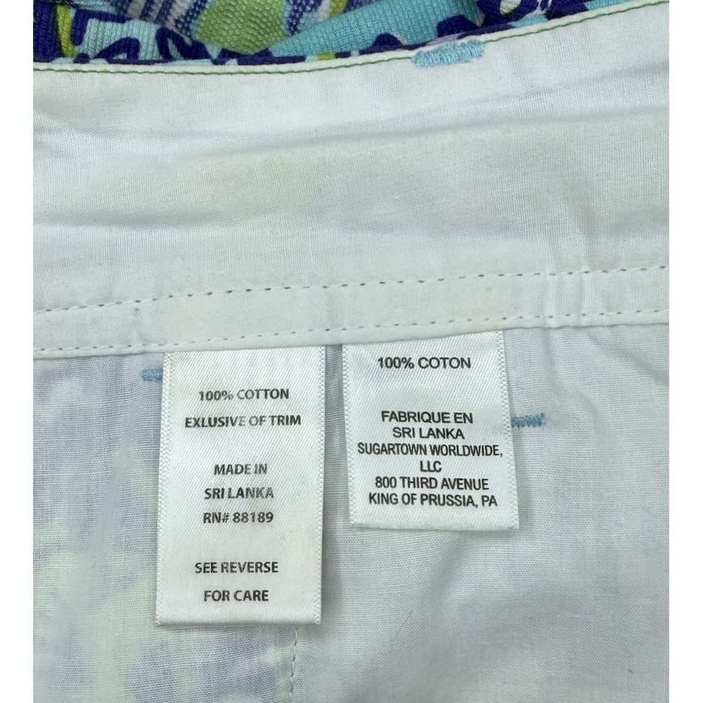 Lilly Pulitzer Shorts Women's 2 Blue Purple  Callahan Tropical Cat Cotton Preppy - Picture 5 of 13